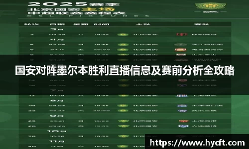 国安对阵墨尔本胜利直播信息及赛前分析全攻略